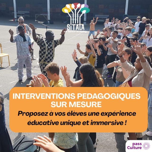 🎓 Rentrée 2025/2026 : et si on travaillait ensemble ?Envie de déposer la graine à vos équipes éducatives et directions avant de partir en congés afin de laisser germer l'idée pour la rentrée ?Depuis 20 ans, notre équipe interculturelle propose aux écoles, collèges, lycées et établissements supérieurs des interventions sur mesure où riment éducation artistique et culturelle avec éducation à la citoyenneté: de la demi-journée au projet de plusieurs jours, avec ou sans spectacle.🌍 Musique, échanges culturels, solidarité, pratique artistique…🎶 Concerts, ateliers, spectacles, "Journées Africaines", "Semaines Africaines"...Proposez à vos élèves une expérience éducative unique et immersive !📩 Plus d’infos ici : https://sitala.org/action.../nos-formules-dinterventions/Découvrir des témoignages : https://sitala.org/temoignages✅ Interventions référencées ADAGE🎫 Éligibles Pass Culture#Sitala #EducationArtistique #PassCulture #ProjetScolaire